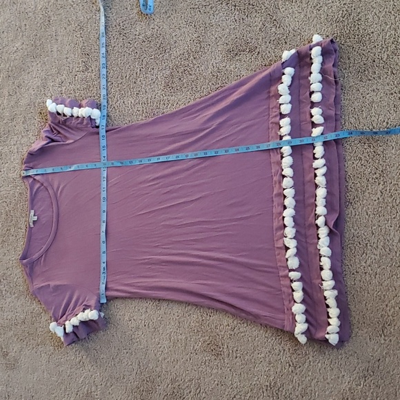 Jodifl S pom pom trim relaxed fit drop sleeve casual fun girly dress - Picture 9 of 9